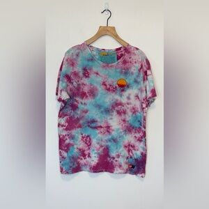 Aviator Nation tie dyed distressed t-shirt , sz : XL